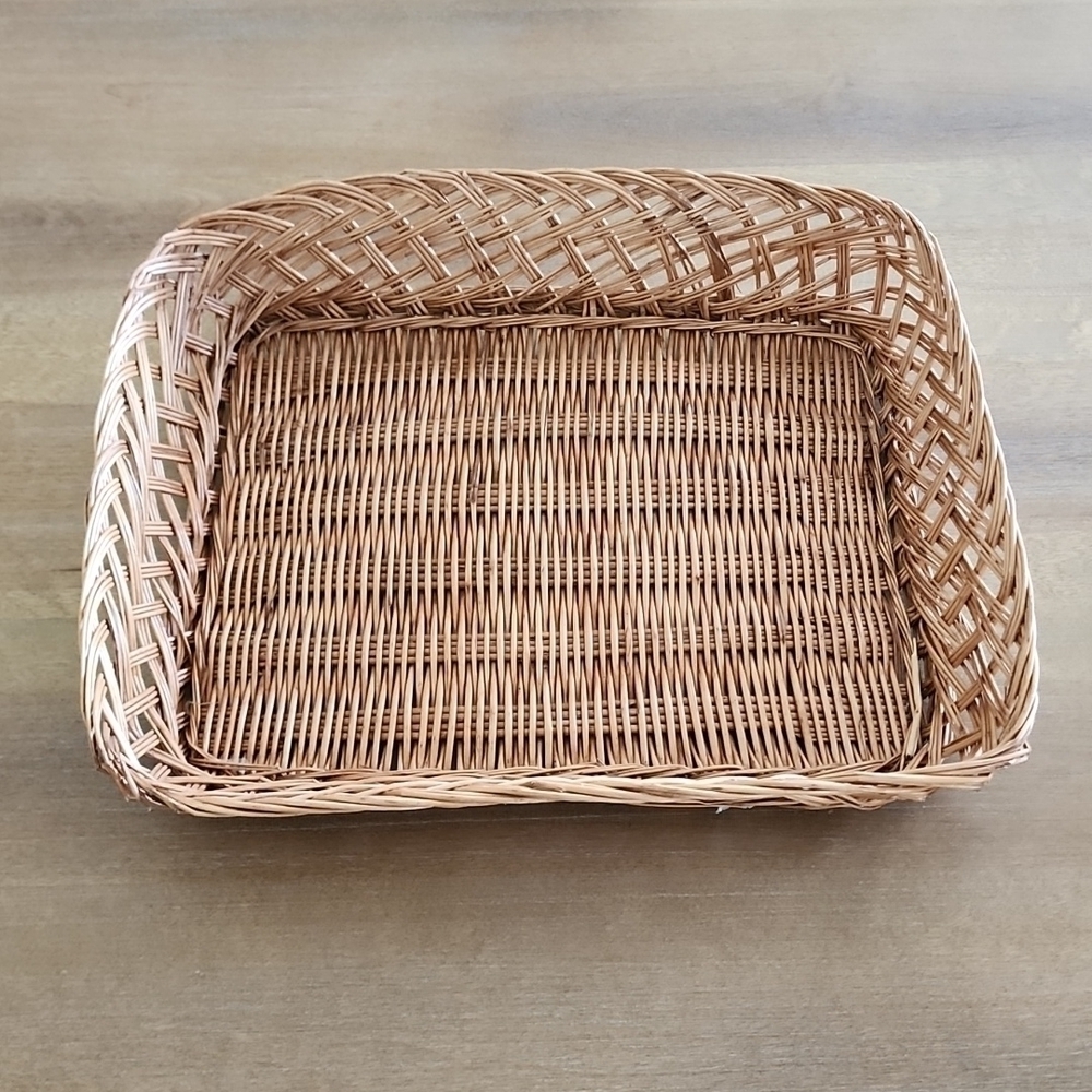 Vintage Straw Rectangular Basket